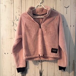 Calvin Klein Blush Pink Plush Half-Zip Pullover Jacket